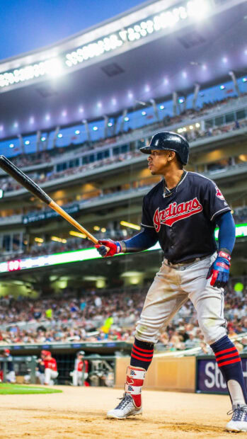A Major League Baseball player is preparing to bat during a game at the stadium, HD Phone Wallpaper