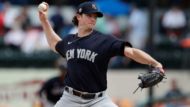 A Major League Baseball player pitches during a game wearing a New York uniform, HD Desktop Wallpaper