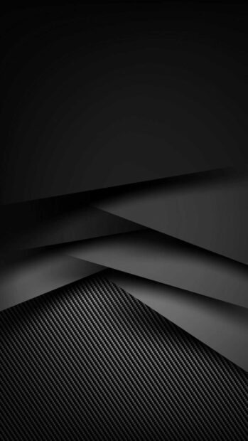 Abstract matte black layers create a textured and stylish visual with carbon fiber details, HD Mobile Wallpaper
