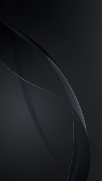 Matte black abstract curves flow over a dark smooth background with subtle lighting, 4K Phone Wallpaper