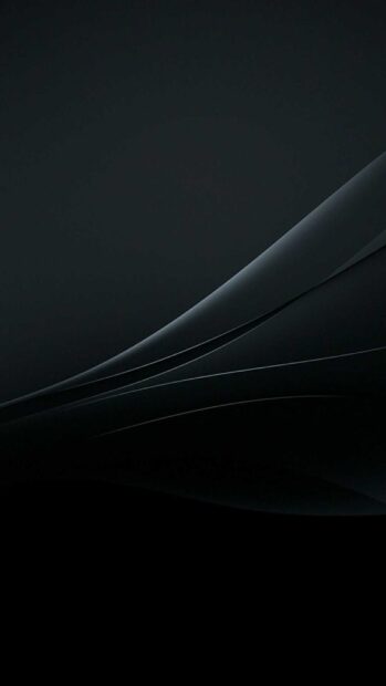 A smooth matte black surface with curved lines in an abstract pattern, HD Phone Wallpaper