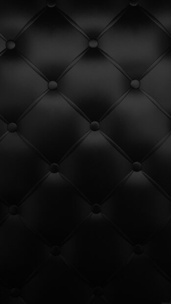 The matte black leather surface shows a stitched diamond pattern with round buttons, HD Phone Wallpaper