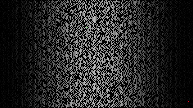 Complex maze pattern with intricate paths for maze design