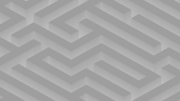 A detailed abstract maze structure with sharp edges and depth in grayscale design