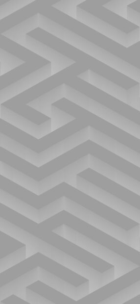 A geometric maze pattern with three dimensional shapes in a gray color scheme