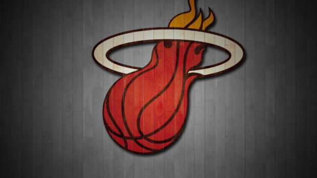 Miami Heat logo on a wooden background representing Miami Heat