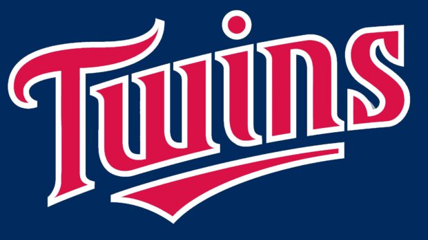 The Minnesota Twins logo features distinct red and white text on a blue background, 4K Desktop Wallpaper