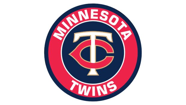 The Minnesota Twins logo is displayed in red and navy colors, 4K Desktop Wallpaper
