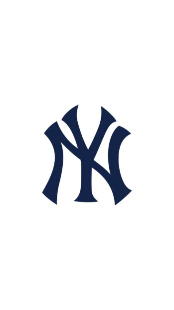 The Major League Baseball logo displays the iconic New York Yankees design with a clean white background, 2K Mobile Wallpaper