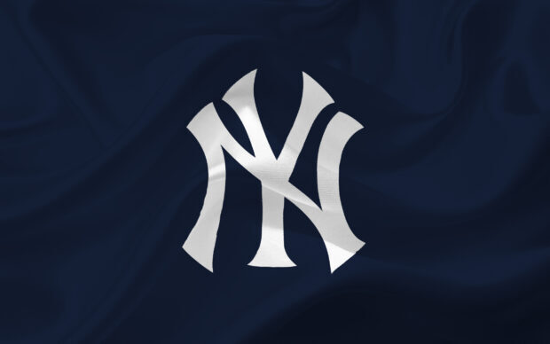 The Major League Baseball logo is displayed on dark blue fabric with visible folds, 2K Desktop Wallpaper