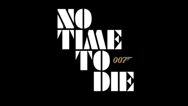 No Time To Die text with 007 logo on a black background, 4K Desktop Wallpaper