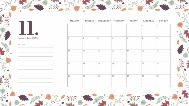 November 2025 Calendar Desktop Wallpaper (2)