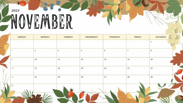 November 2025 Calendar HD Desktop Wallpaper (2)