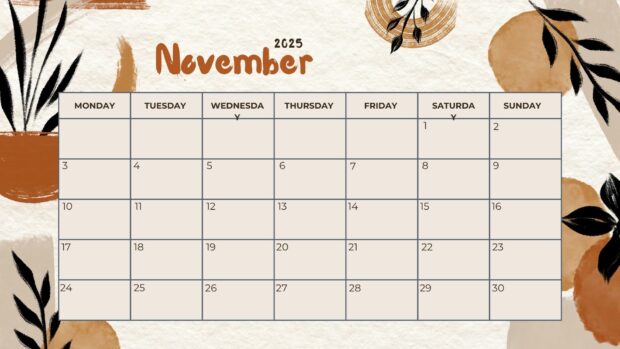 November 2025 Calendar HD Desktop Wallpaper (5)