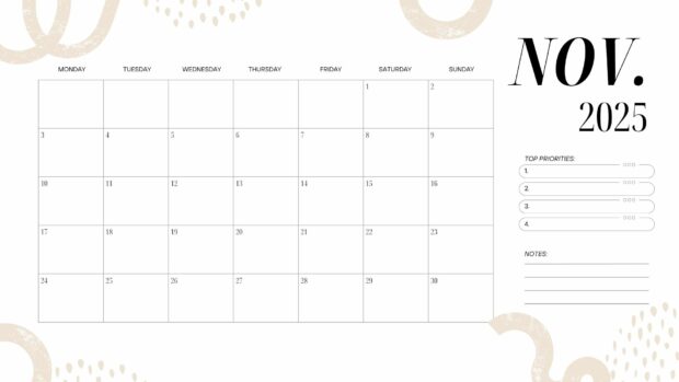 November 2025 Simple HD Wallpaper (6)