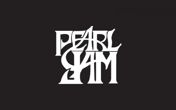 A bold black and white Pearl Jam logo design on a dark background, HD Desktop Wallpaper