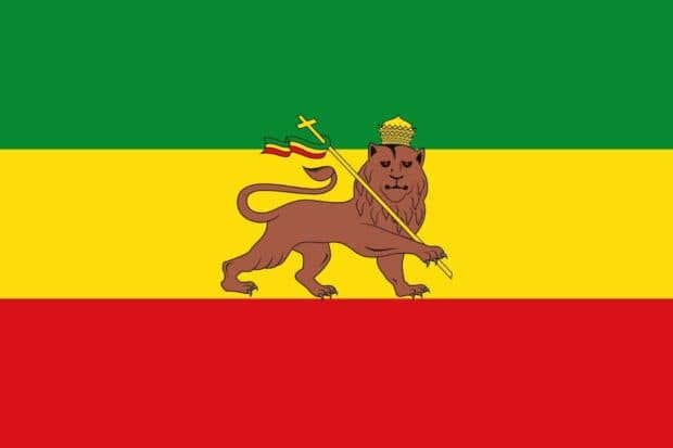 The Ethiopian flag features a lion with a cross on a green, yellow, and red background, HD Desktop Wallpaper