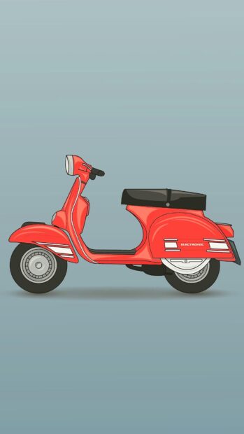 A red classic scooter design is shown on a plain background featuring the keyword scooter wallpapers, HD Phone Wallpaper