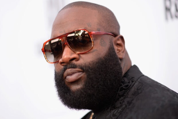 Rick Ross close up portrait wearing sunglasses and a black jacket, 2K Desktop Wallpaper