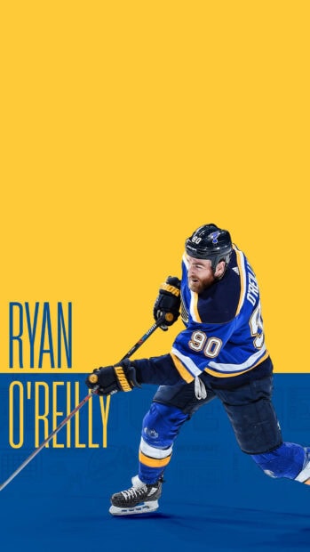 Ryan O'Reilly skating with the St Louis Blues hockey team, HD Mobile Wallpaper