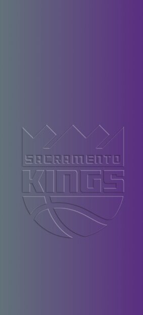 A sleek embossed Sacramento Kings logo on a purple gradient background for mobile