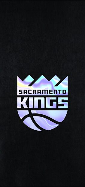 A high quality Sacramento Kings logo with a marble effect on a black textured background