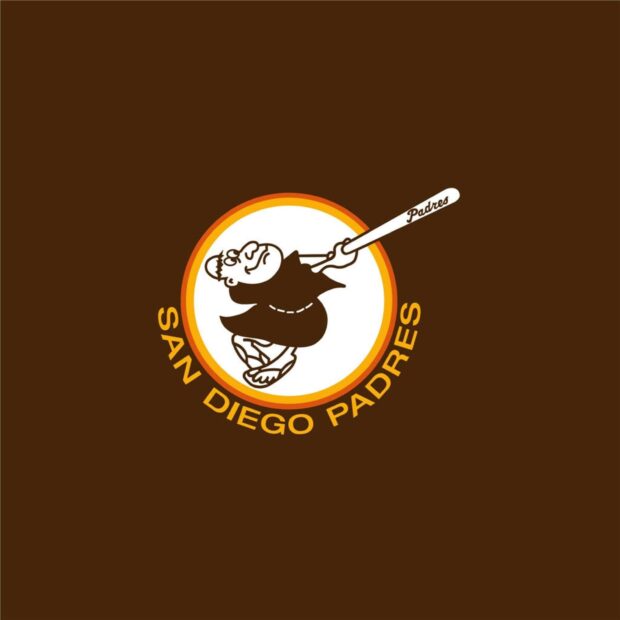 The San Diego Padres logo features a cartoon batter with a bat, HD Mobile Wallpaper