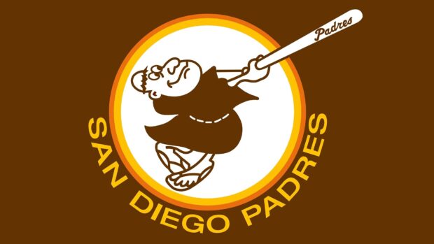 The San Diego Padres logo shows a cartoon batter swinging a bat, HD Desktop Wallpaper