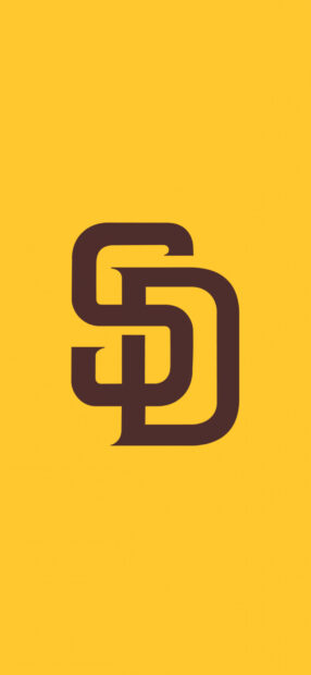 The San Diego Padres logo features bold brown initials on a gold background, HD Phone Wallpaper