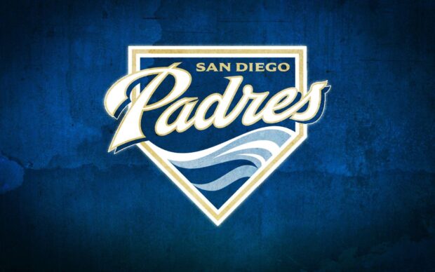 The San Diego Padres logo appears on a textured blue background, HD Desktop Wallpaper