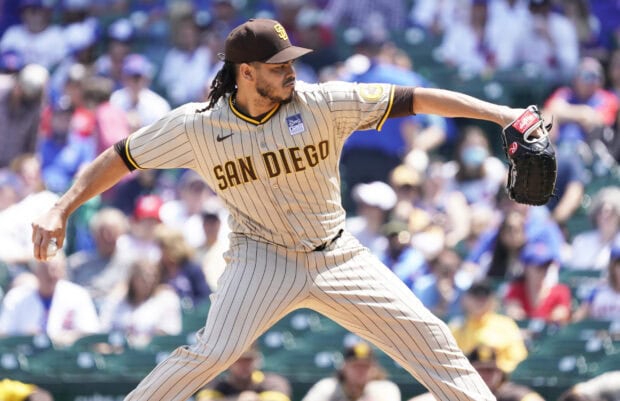 A San Diego Padres player is pitching the baseball during a game, 2K Desktop Wallpaper
