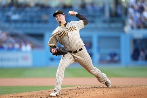 A San Diego Padres pitcher throws a baseball during a game on the field, 2K Desktop Wallpaper