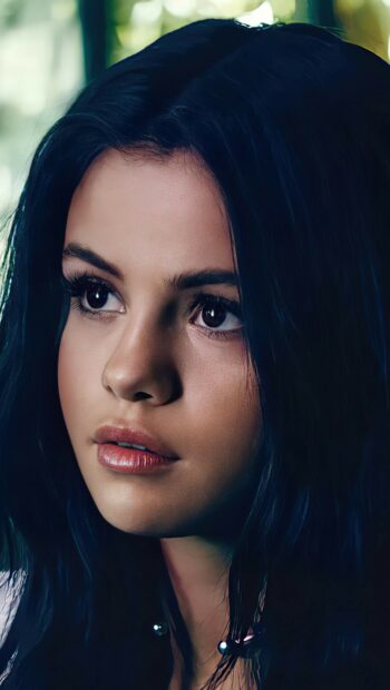 A close up portrait of Selena Gomez showing thoughtful expression, HD Mobile Wallpaper