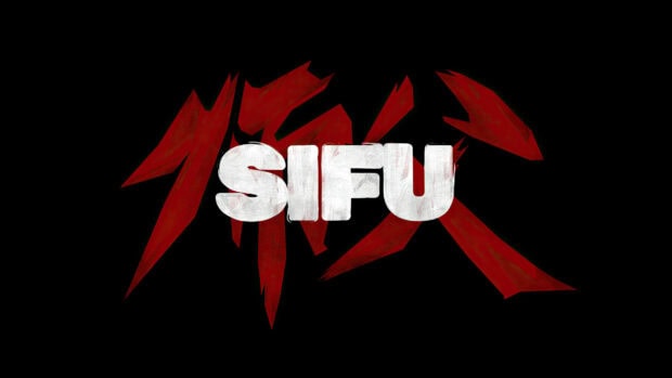 Abstract red graphic design with white Sifu text on black background