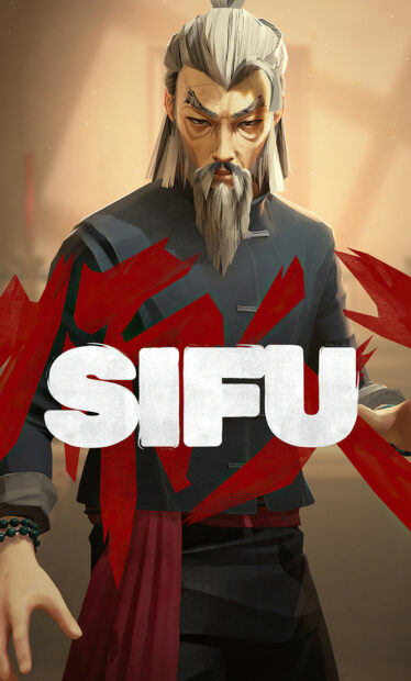 Elder martial artist character from Sifu game standing with intense expression