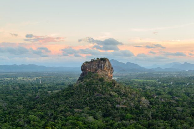 A majestic Sigiriya Rock surrounded by lush greenery captures the essence of Sri Lanka wallpapers, HD Desktop Wallpaper