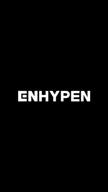 The image shows a simple Enhypen logo on black background, HD Phone Wallpaper