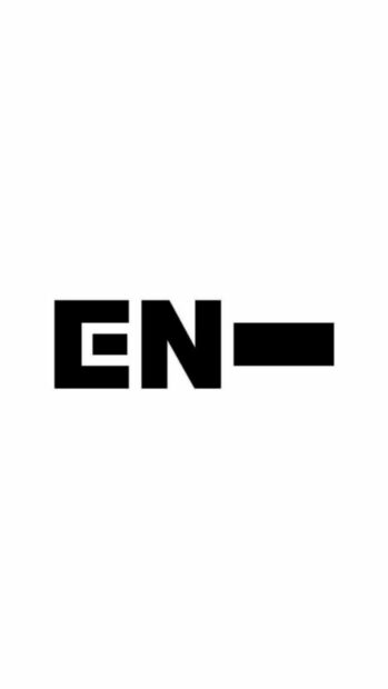 The Enhypen Wallpapers feature a bold black logo on a white background, HD Phone Wallpaper
