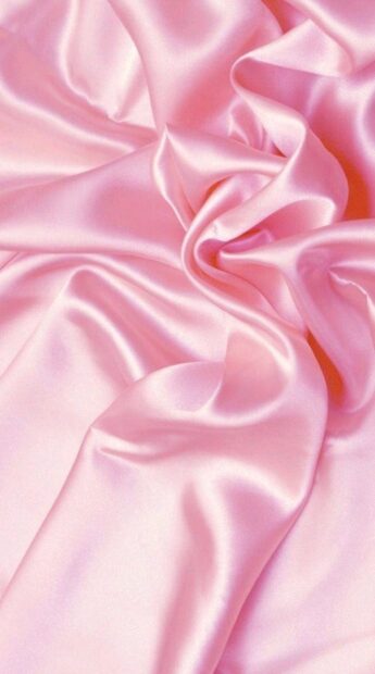 Smooth pink silk fabric with gentle folds shown in soft lighting, HD Phone Wallpaper
