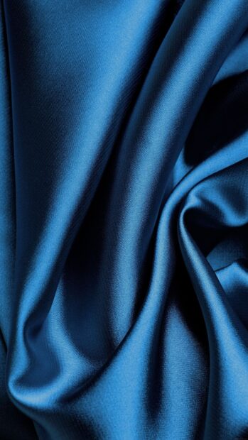 The blue silk displays smooth and elegant folds in close up, HD Mobile Wallpaper