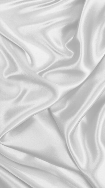 A close up view of smooth white silk fabric with gentle creases and texture, HD Mobile Wallpaper