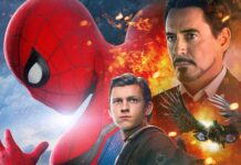 Spider Man Tom Holland wallpapers features the hero with intense expressions and fiery background, Desktop Wallpaper