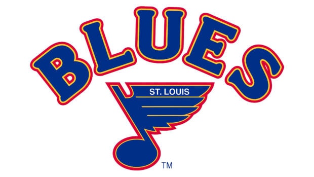 The St Louis Blues logo features a blue musical note with a wing and bold text, 4K Desktop Wallpaper