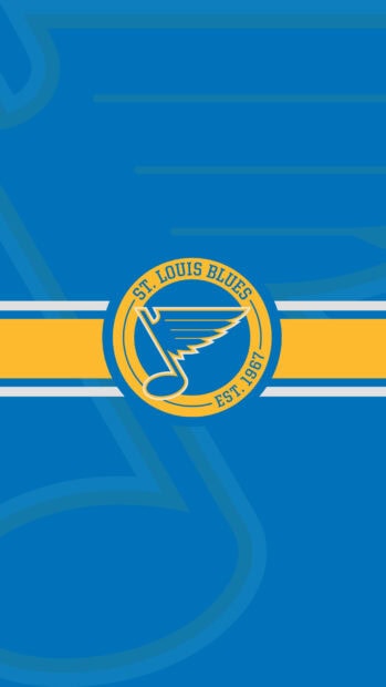 The St Louis Blues logo design features a blue background with a yellow stripe and musical note emblem, HD Phone Wallpaper