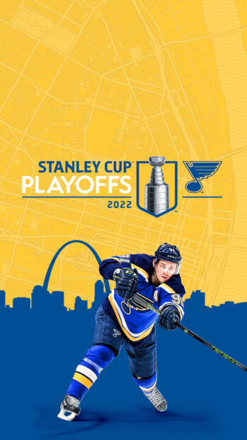 A St Louis Blues player is skating with a hockey stick during the Stanley Cup Playoffs, HD Phone Wallpaper