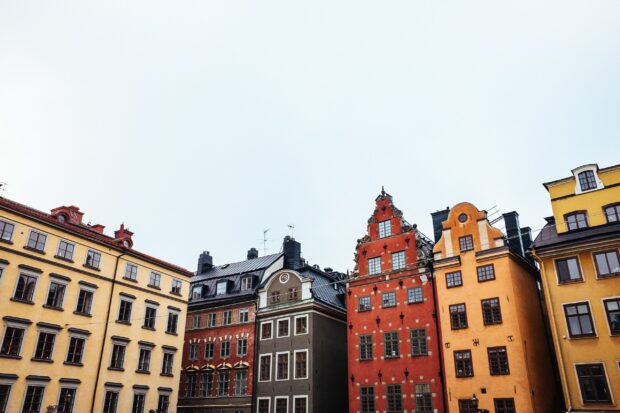 Historic Stockholm architecture with colorful old buildings and traditional design