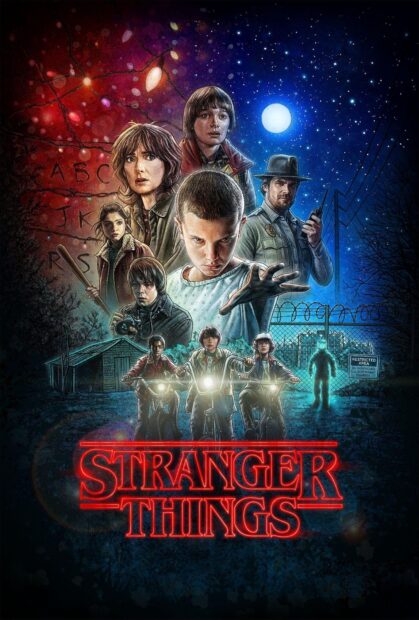 The Stranger Things show features Finn Wolfhard among its main cast in a dramatic poster, HD Mobile Wallpaper