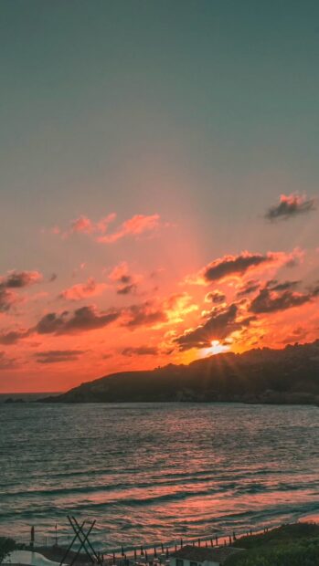 A vibrant sunset with clouds over a lake in Malawi Wallpapers, HD Mobile Wallpaper