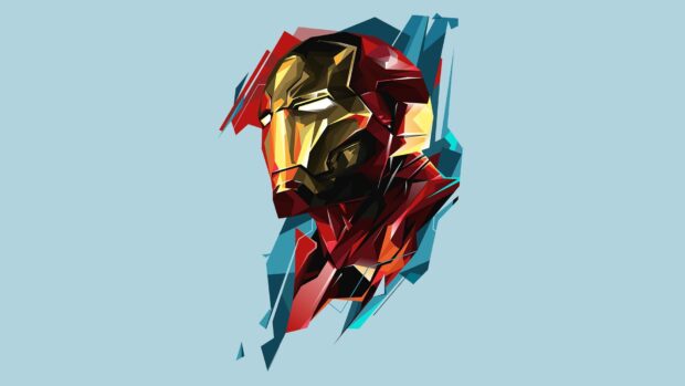 A polygon style illustration of a super hero mask in vibrant colors, HD Desktop Wallpaper