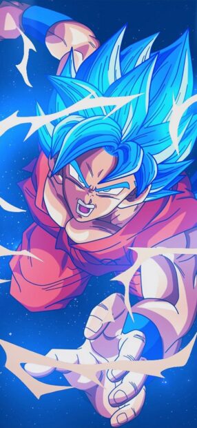 The Dragon Ball Z Abridged character powers up in an intense battle scene, HD Mobile Wallpaper